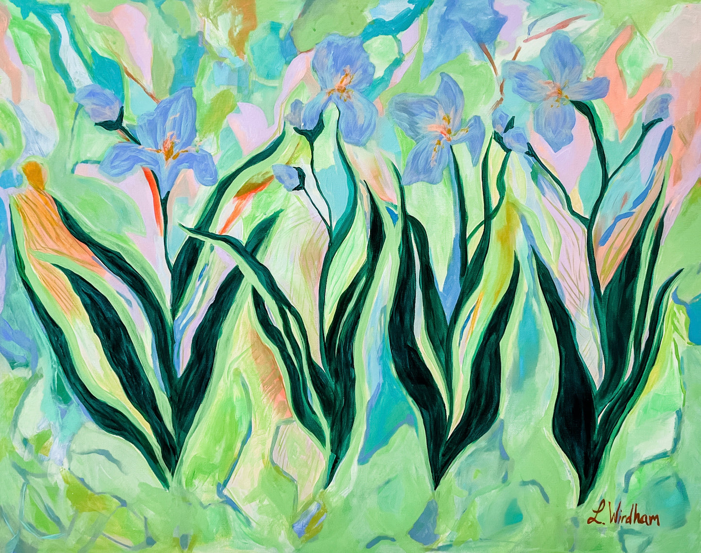 Sunset on Irises 24x30